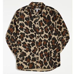 Urban Outfitters Animal Print Corduroy Shirt Small EUC Browns